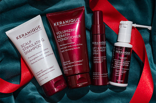 A collection of keranique hair regrowth products