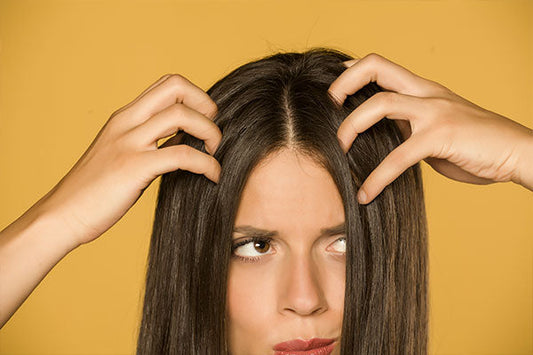 Woman touching her hair 