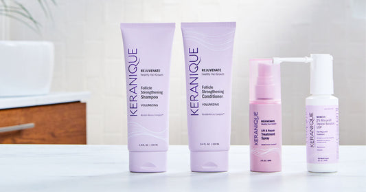 Keranique products for hair regrowth.